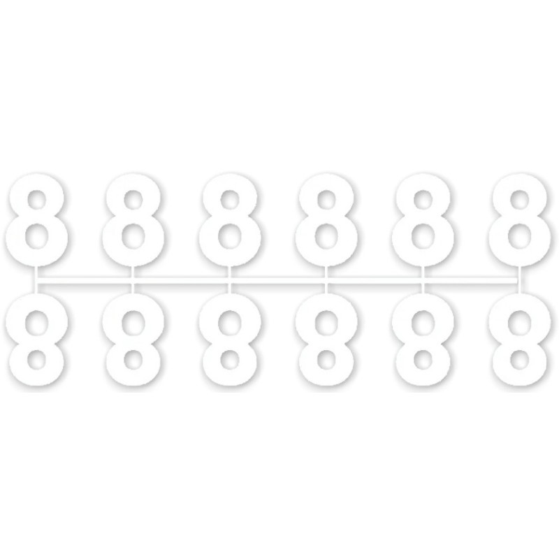 POCHETTE DE 10 BARRETTES DE 12 CHIFFRES (de 0 à 9) - BLANC