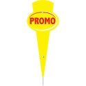 MAXI FLECHE "promo" FOND JAUNE ECRITURE ROUGE 10x24 cm (lot de 10)
