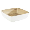 SALADIER CARRE ARRONDI MELAMINE IMITATION BOIS