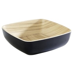 SALADIER MELAMINE 165x165 HT 55 - 0.85L - BOIS INT / NOIR EXT