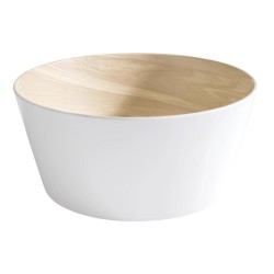 SALADIER ROND MELAMINE IMITATION BOIS