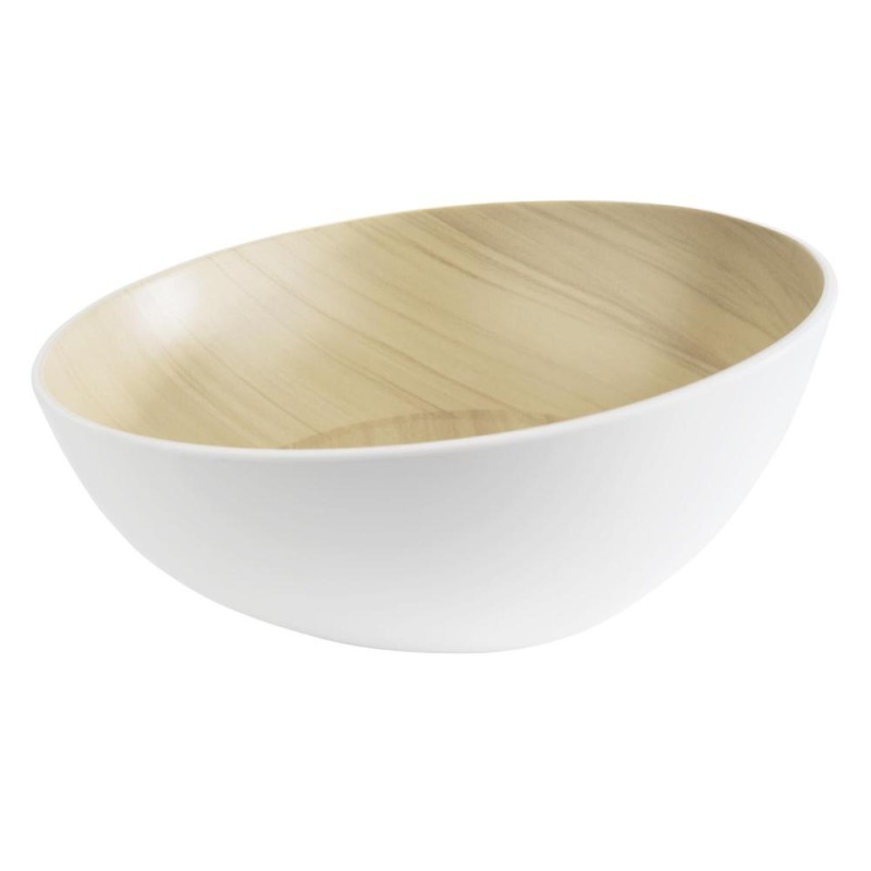 SALADIER ROND INCLINE MELAMINE IMITATION BOIS