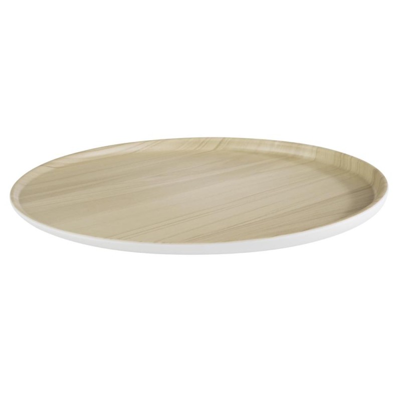PLATEAU ROND MELAMINE IMITATION BOIS