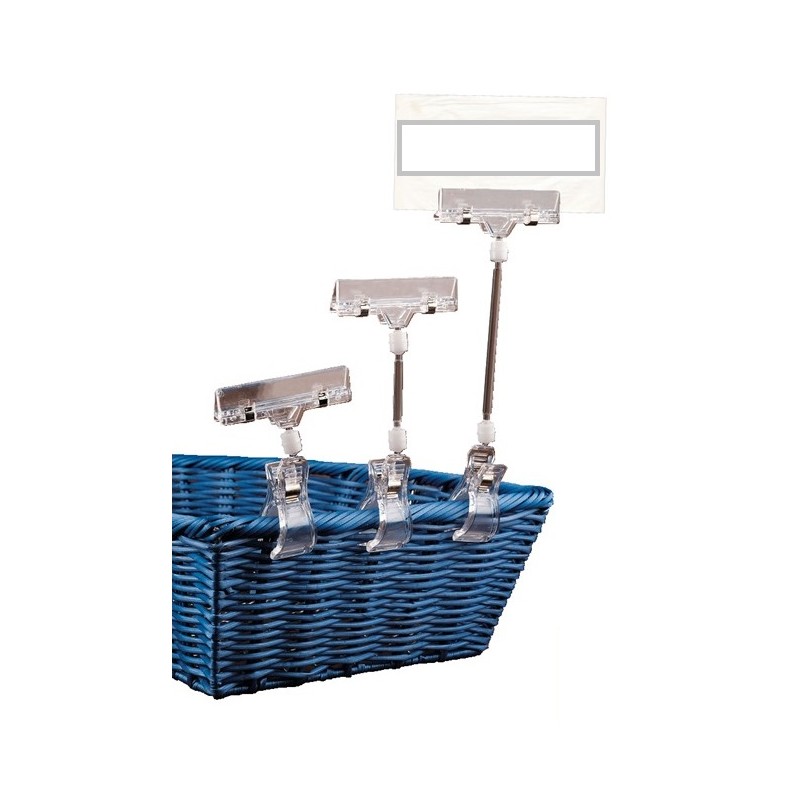 PINCE PORTE ETIQUETTE ARTICULEE TRANSPARENTE