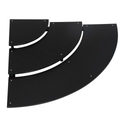 ESCALIER NOIR 1/4 ROND ECO - 800x800x ht 65 mm - 3 niveaux