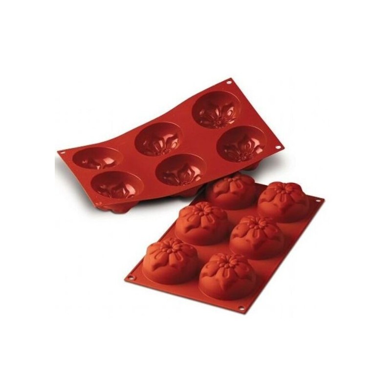 PLAQUE SILICONE 300X175 - 6 narcisses Ø 76xht40 mm - 115ml