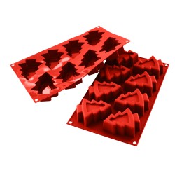 PLAQUE SILICONE 300X175 - 8 sapins Ø 83.5x68xht30.5 mm - 81ml