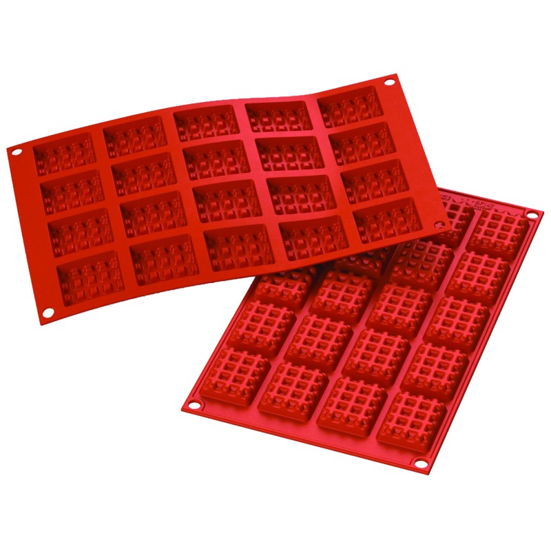 PLAQUE SILICONE 300X175 - 20 gauffres rectangles 45x35xht10 mm - 12ml