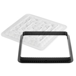 KIT MOULE SILICONE - 1 tarte carrée bubble 200x200xht20 mm