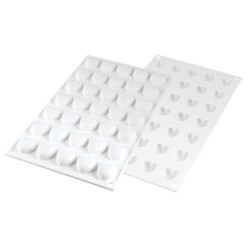 PLAQUE SILICONE 300X175 - 35 micro cœurs bombés 26x25xht13 mm - 5ml