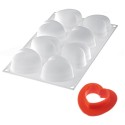 PLAQUE SILICONE 300X175 - 8 cœurs bombés amorini 63.5x65xht39 - 100ml