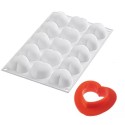 PLAQUE SILICONE 300X175 - 15 cœurs bombés cupido 45x44xht24 mm - 30ml