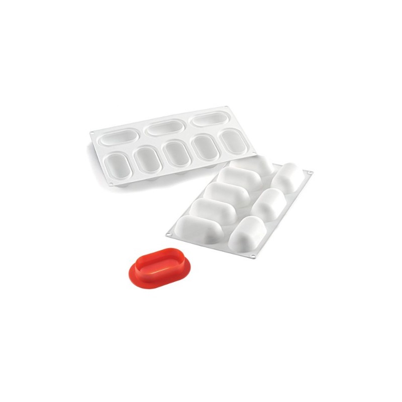 PLAQUE SILICONE 300X175 - 8 ovales bombés 82x43xht32 mm - 81ml