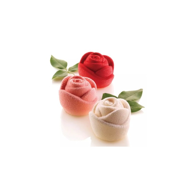 PLAQUE SILICONE 300X175 - 6 roses Ø 70xht55 mm - 143 ml