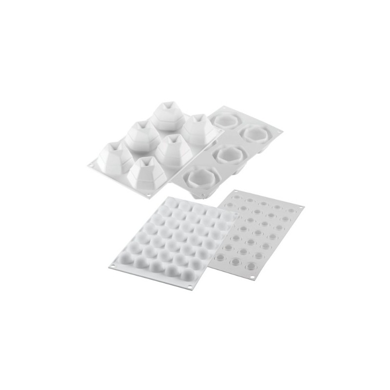 KIT PLAQUE SILICONE 300X175 - 6 cosmos Ø 65xht60 mm - 105ml