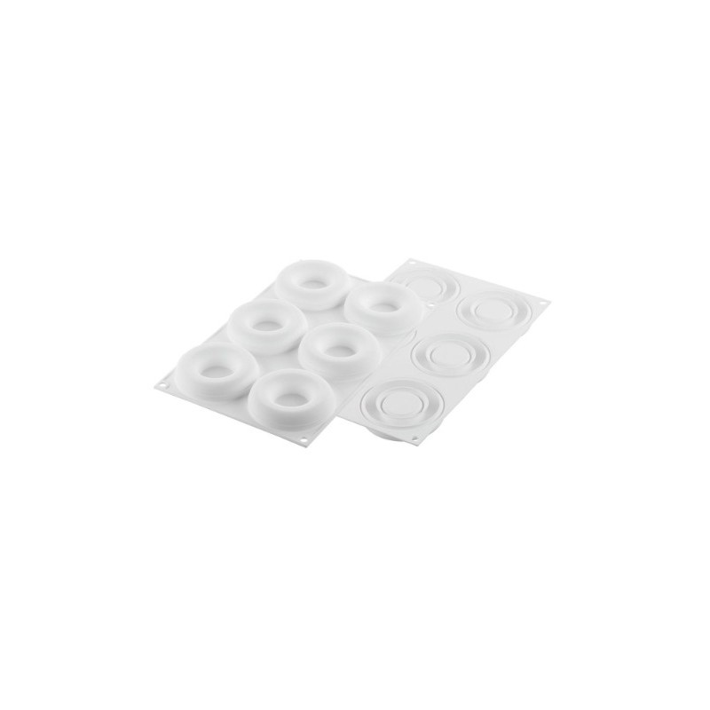 PLAQUE SILICONE 300X175 - 6 savarins promise Ø 85xht20 mm - 65ml