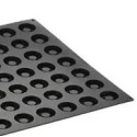PLAQUE SILICONE 600X400 - 77 mini savarins ronds diam 40xht13.5 mm - 