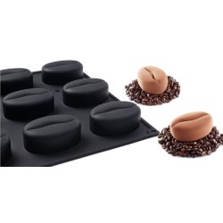 PLAQUE SILICONE 400X300 - 12 grains de café 83x58xht32 mm - 100ml
