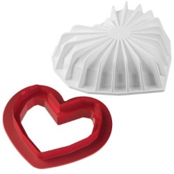 KIT MOULE SILICONE - 1 cœur origami 150x135xht55 mm - 600ml