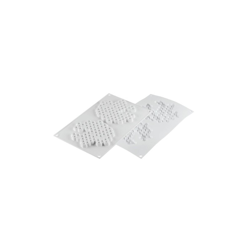 PLAQUE SILICONE 300X175 - 2 décors miel Ø 140xht10 mm - 80ml