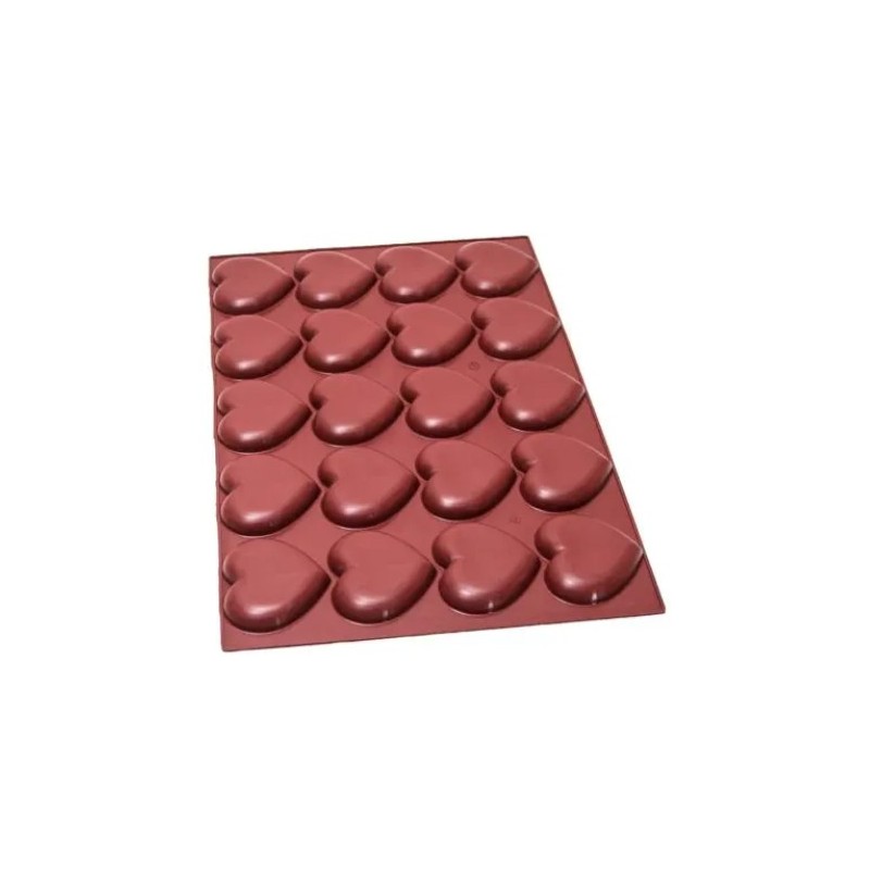 PLAQUE SILICONE 600X400 - 20 coeurs 102x96xht17.8 - 110ml