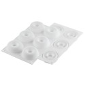 PLAQUE SILICONE 300X175 - 8 donuts gourmands Ø 72xht27 mm - 80ml