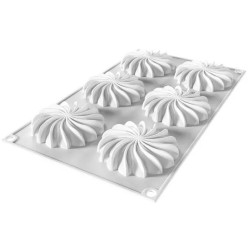 PLAQUE SILICONE 300X175 - 6 mini saint honoré Ø 76xht15.5 mm - 40ml