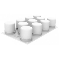 PLAQUE SILICONE 300X175 - 11 cylindres bombés Ø 50xht55 mm - 100ml