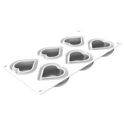 PLAQUE SILICONE 300X175 - 6 cœurs heartix 78x70xht30 mm - 85ml