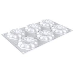 KIT PLAQUE SILICONE - 6 tartelettes bloom Ø 80xht20 mm