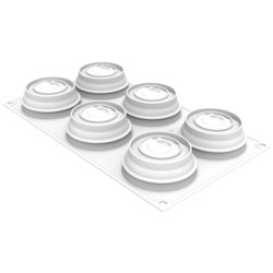 PLAQUE SILICONE 300X175 - 6 océans Ø 70xht30 mm - 100ml