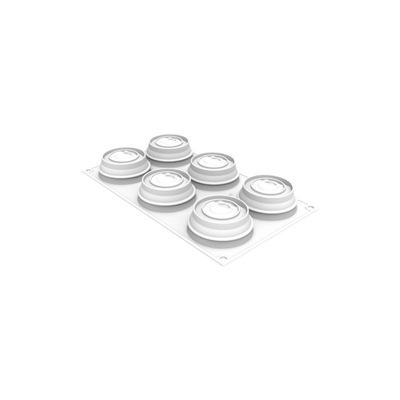 PLAQUE SILICONE 300X175 - 6 océans Ø 70xht30 mm - 100ml