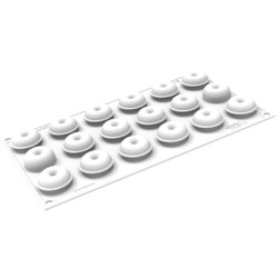 PLAQUE SILICONE 300X175 - 18 donuts Ø 34xht16.5 mm - 12ml