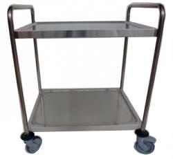 CHARIOT DE SERVICE INOX PLATEAUX chape polyamide 2 freins