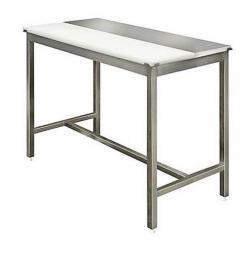 table-decoupe-centrale-mixte-polyethylene-inox